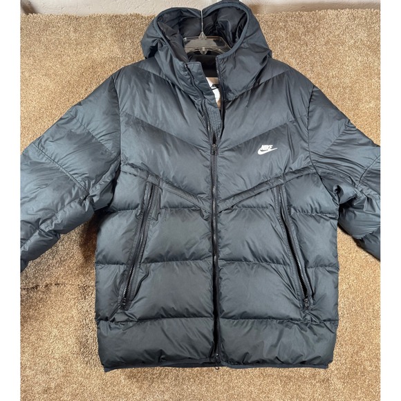 Nike Storm Fit Puffer Jacket Hooded Black Men's Size Large - Picture 2 of 11